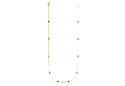Harmony Ruby Gemstone Stationed Necklace 2½ Carat Total Wt.