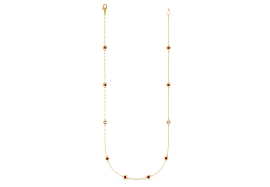 Harmony Ruby Gemstone Stationed Necklace 2½ Carat Total Wt.