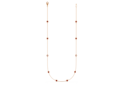 Harmony Ruby Gemstone Stationed Necklace 2½ Carat Total Wt.