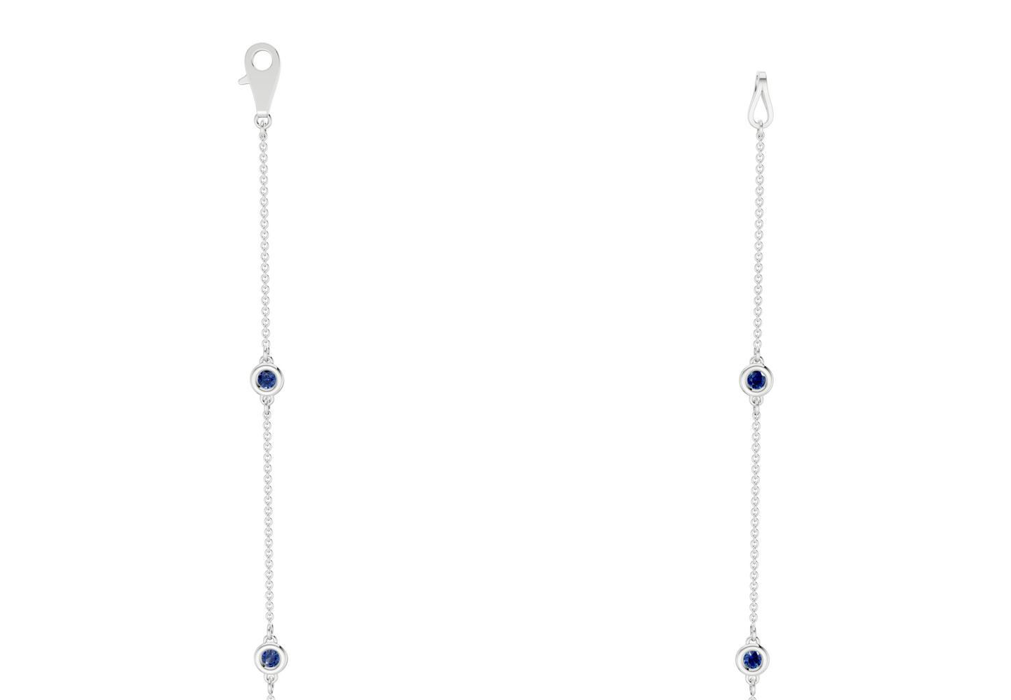 Harmony Sapphire Gemstone Stationed Necklace 2½ Carat Total Wt.