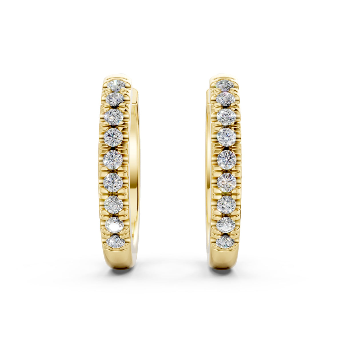 Lisbon Diamond Huggies, 14K Yellow Gold