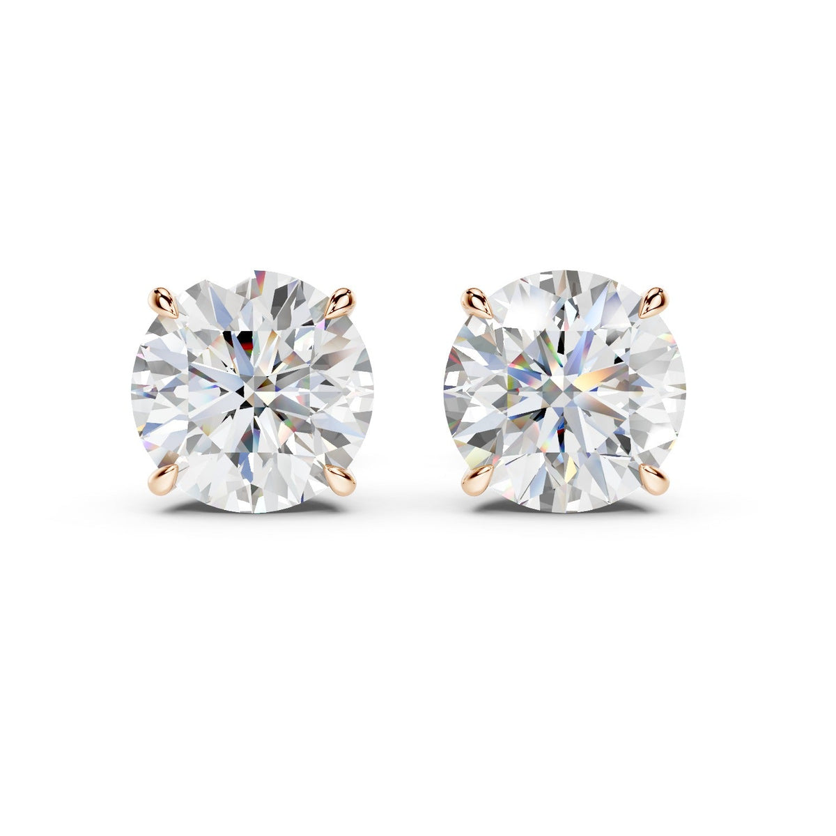 The Madison Hidden Halo Round Cut Studs - D VVS1