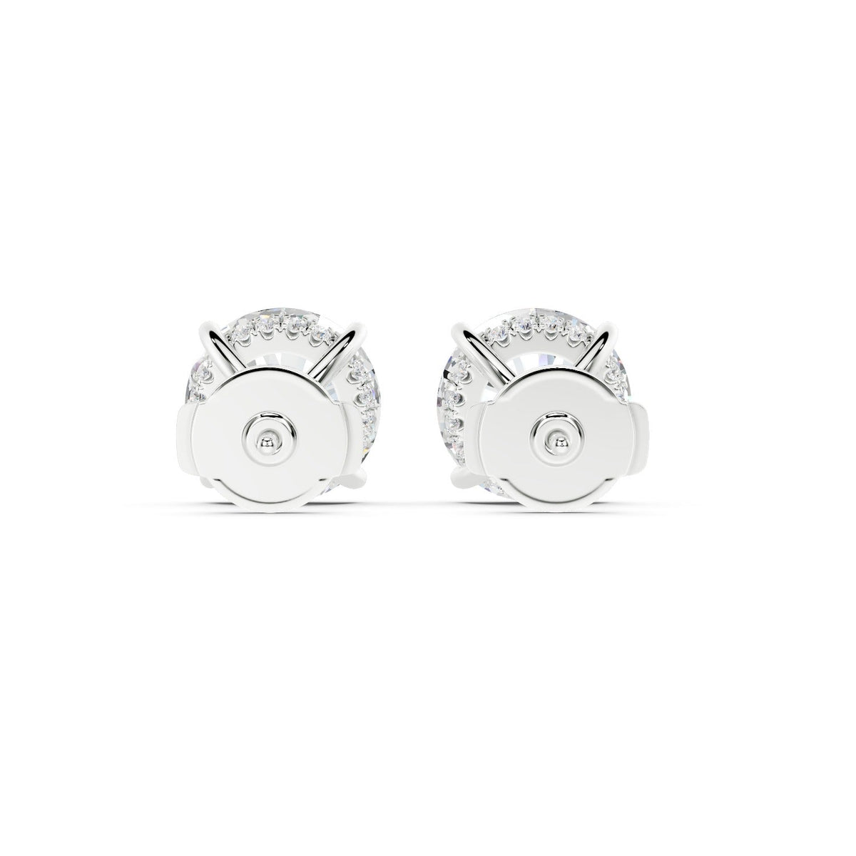 The Madison Hidden Halo Round Cut Studs - D VVS1