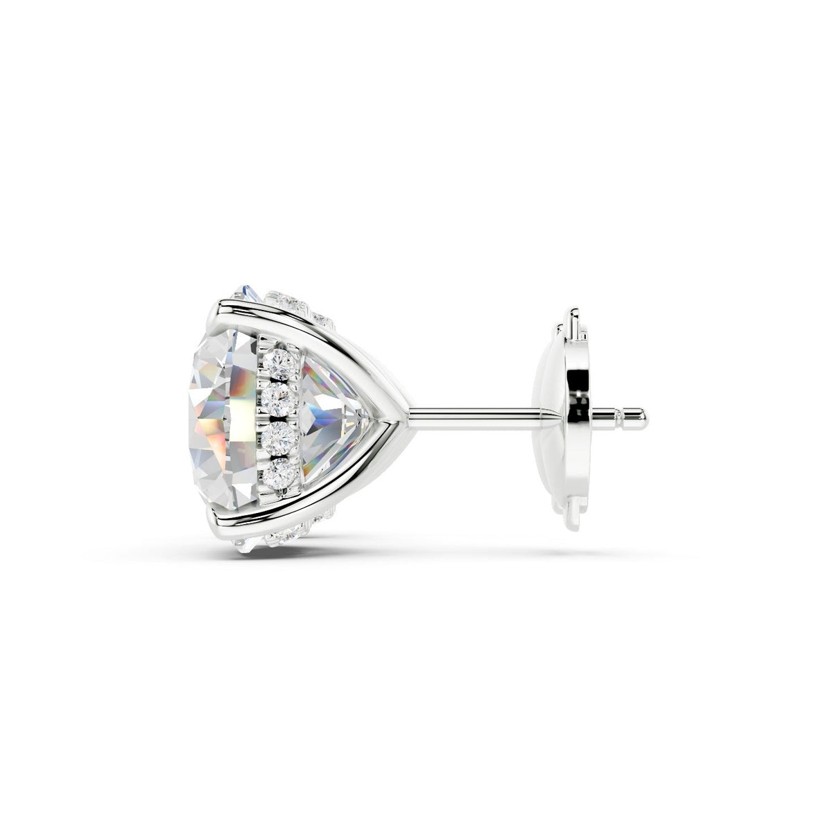 The Madison Hidden Halo Round Cut Studs - D VVS1