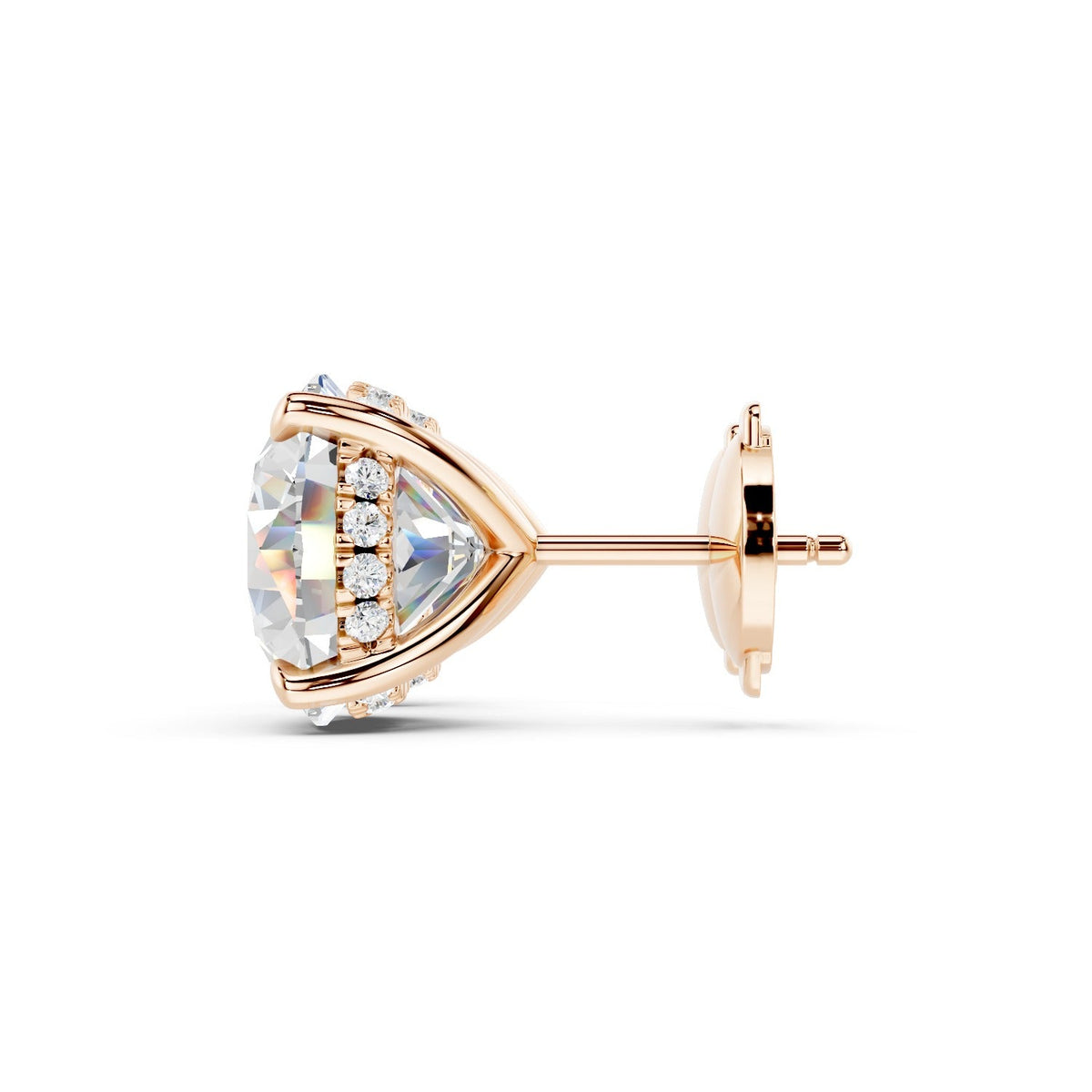 The Madison Hidden Halo Round Cut Studs - D VVS1