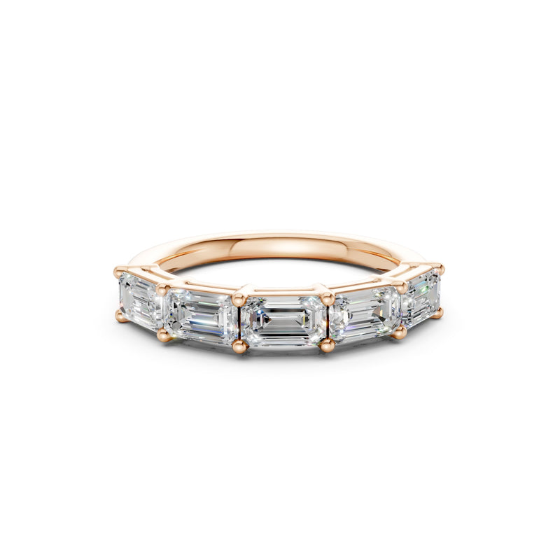 1.50ct emerald cut lab diamond band on hand
