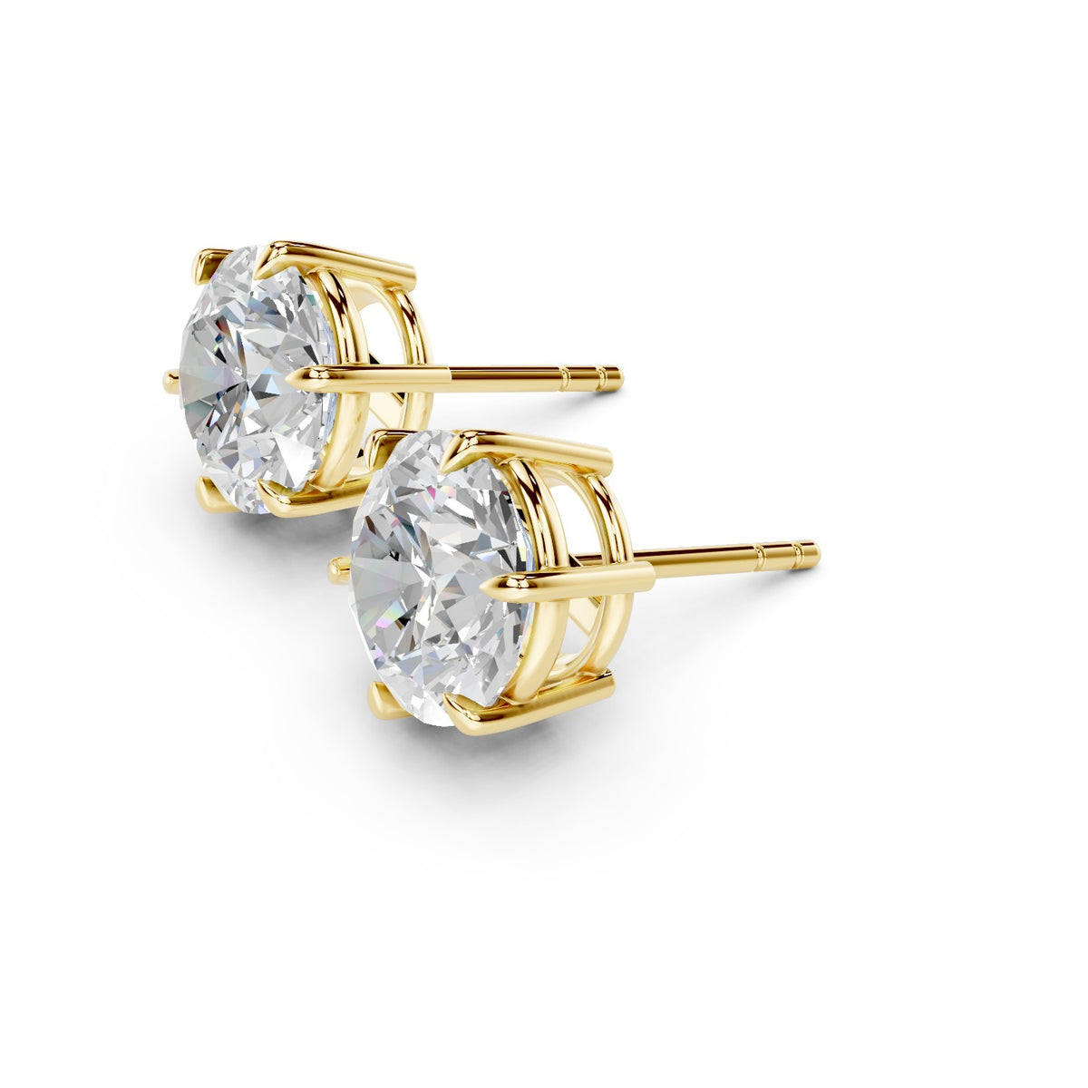 8 Carat Round Lab-Grown Diamond Stud Earrings (8 ct tw) - Vienna 6-Prong Crown, E VVS2, IGI Certified
