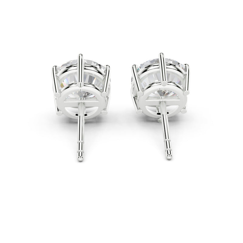 Vienna Round Diamond Six-Prong Crown-Set Stud Earrings in 14K White Gold by Ring Premier — D VVS1