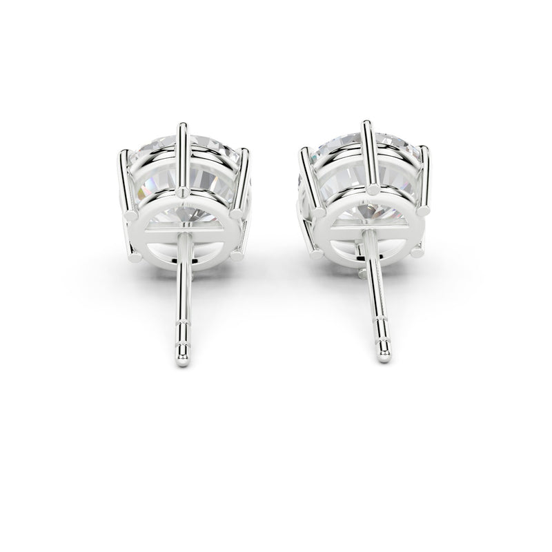Vienna Round Diamond Six-Prong Crown-Set Stud Earrings in 14K White Gold by Ring Premier