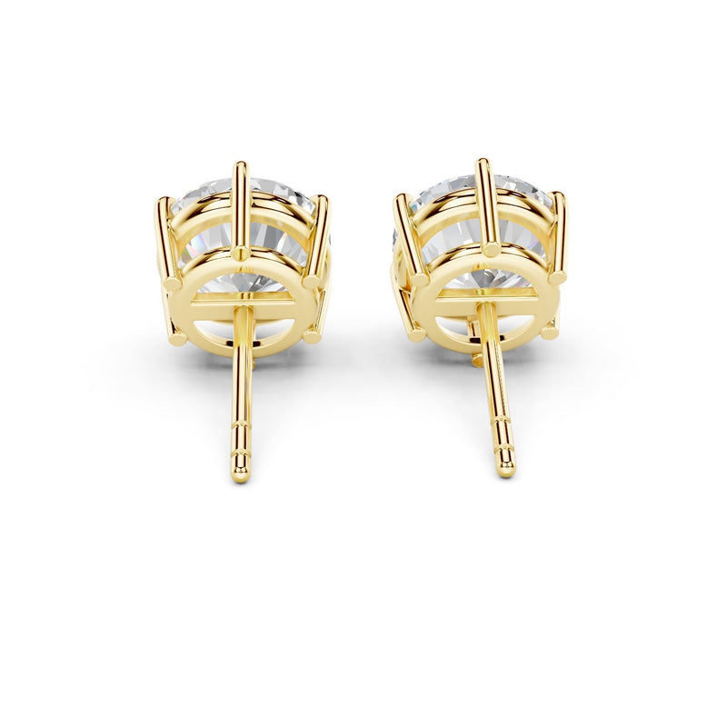 Vienna Round Diamond Six-Prong Set Studs Earrings — D VVS1