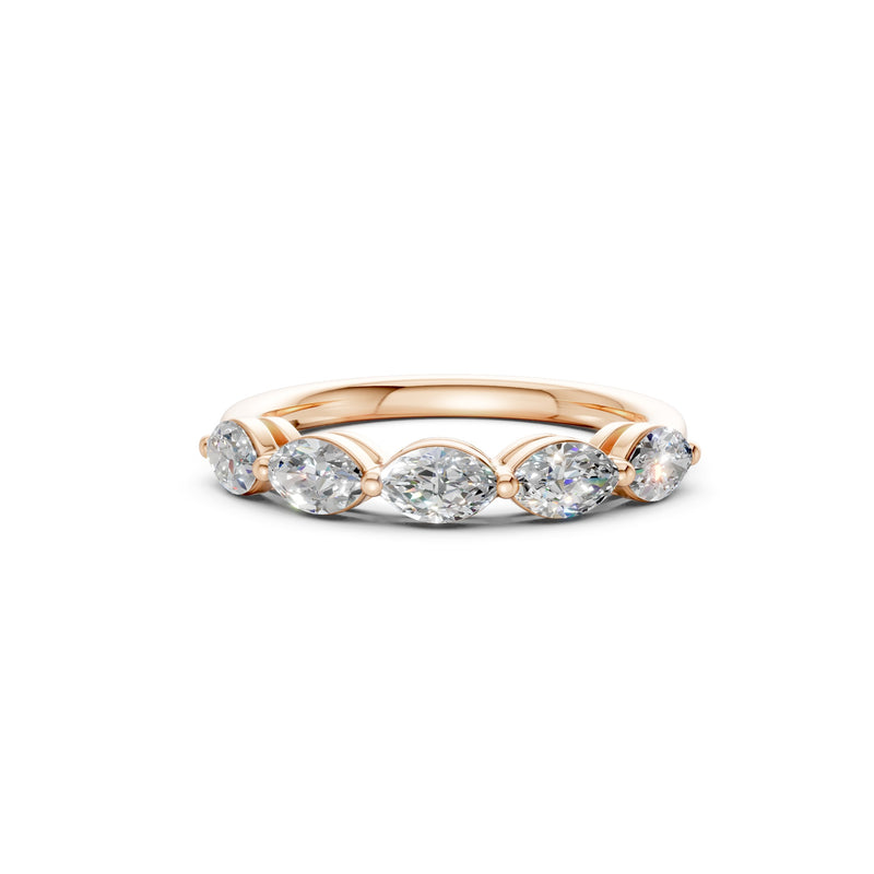 marquise diamond band halfway setting
rose gold