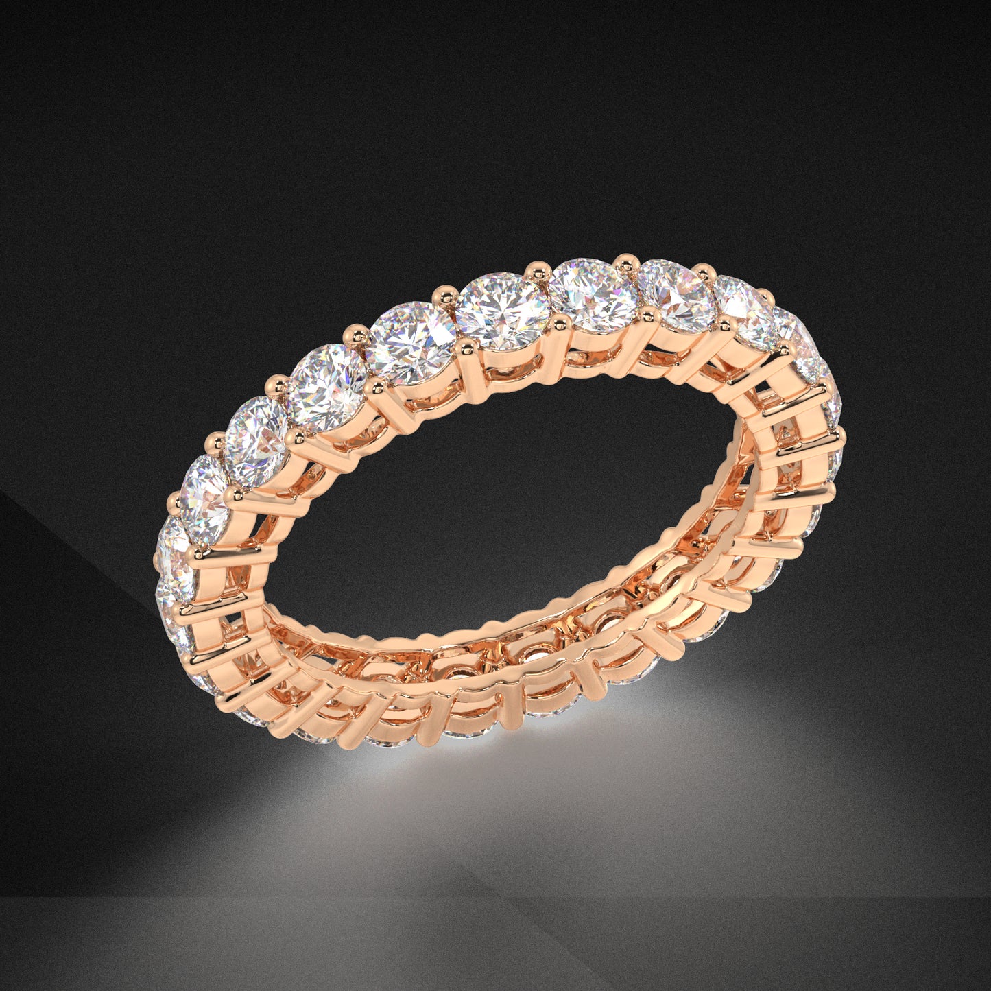 Petite Melrose Round Classic Eternity Bands