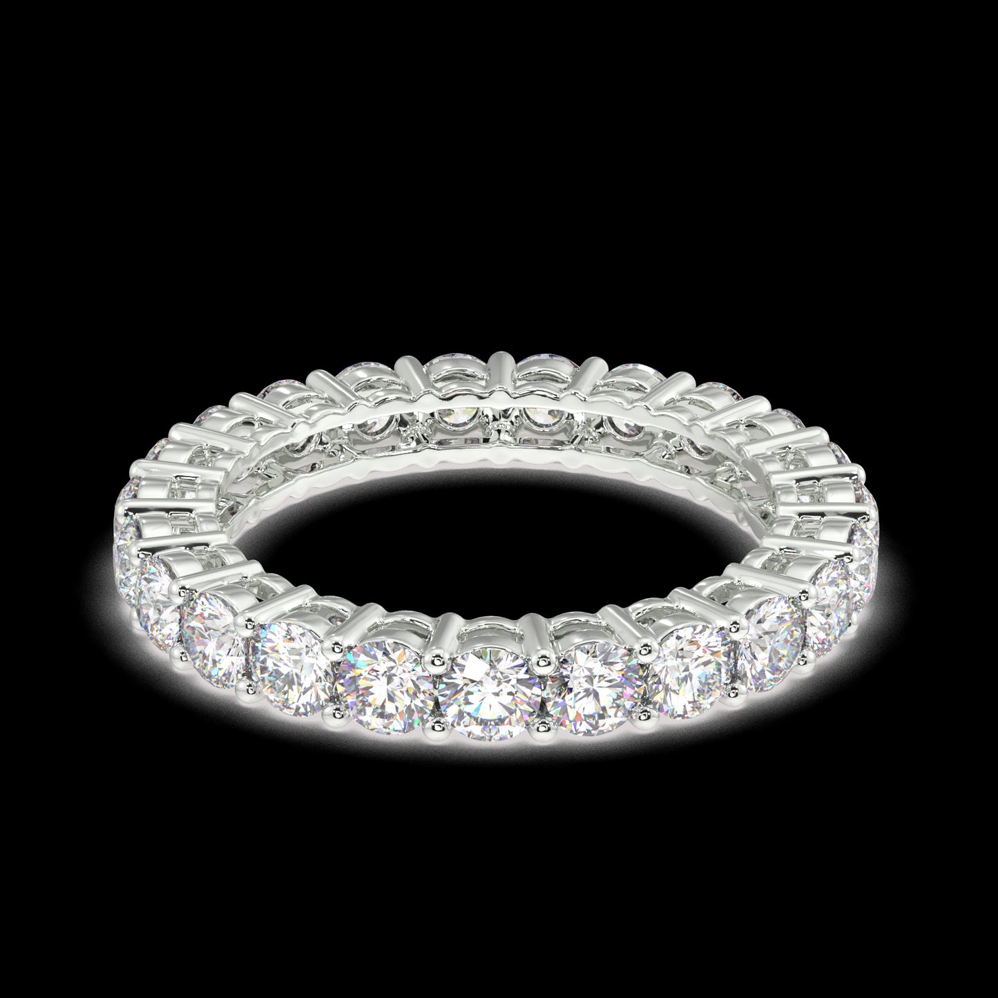 Petite Melrose Round Classic Eternity Bands