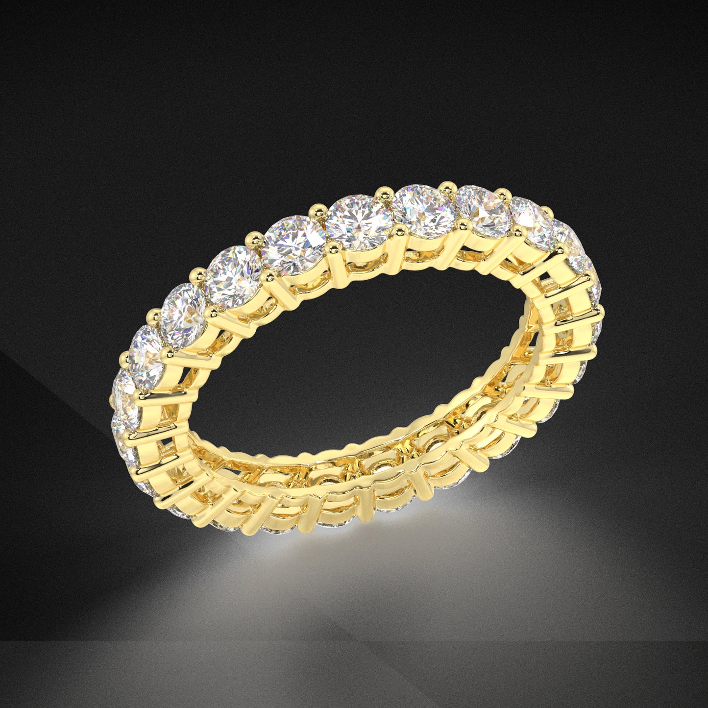 Petite Melrose Round Classic Eternity Bands