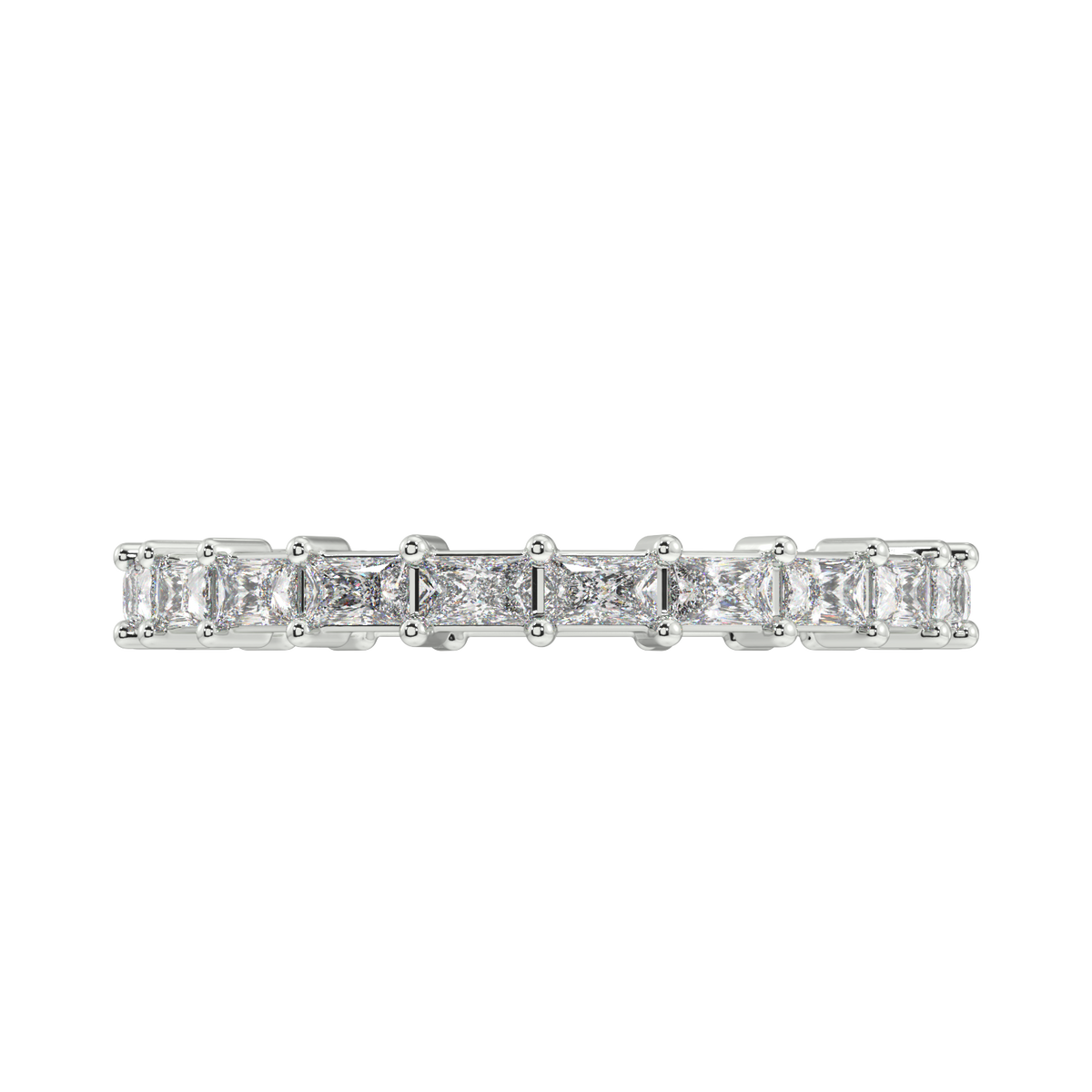 Petite Greenwich Radiant Eternity Band, 1.20 ct, 14K White Gold, Size 4