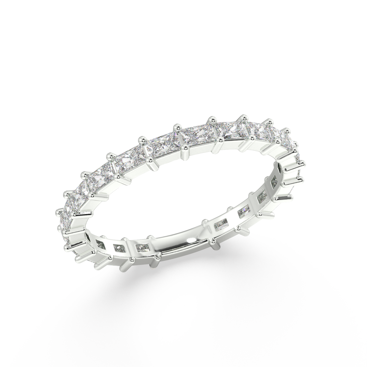 Petite Greenwich Radiant Eternity Band, 1.20 ct, 14K White Gold, Size 4