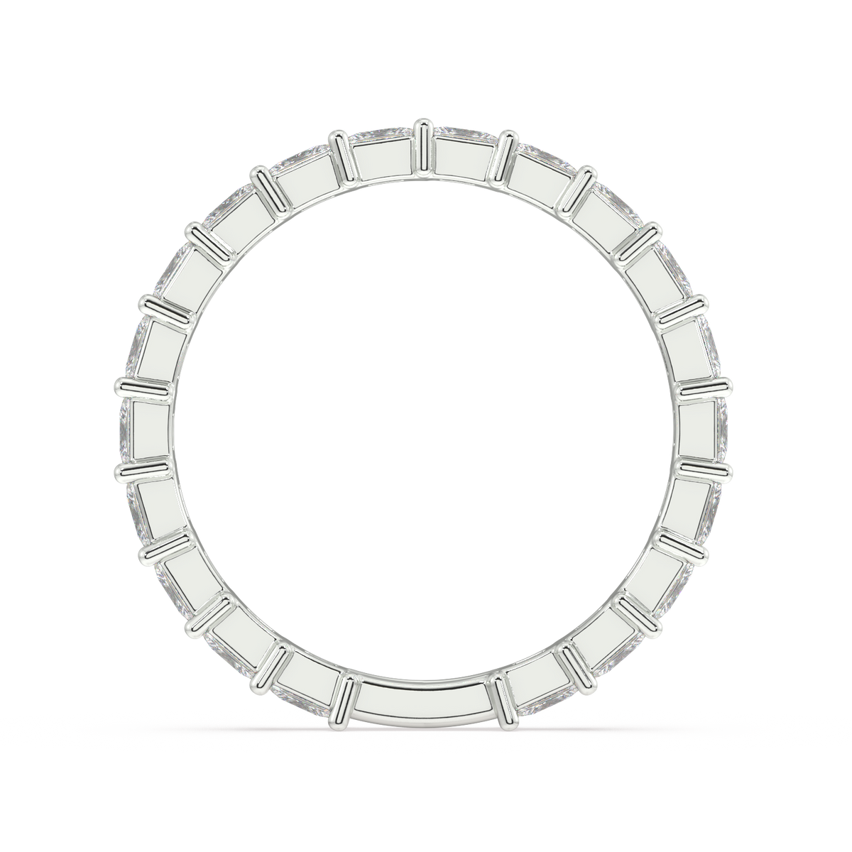Petite Greenwich Radiant Eternity Band, 1.20 ct, 14K White Gold, Size 4