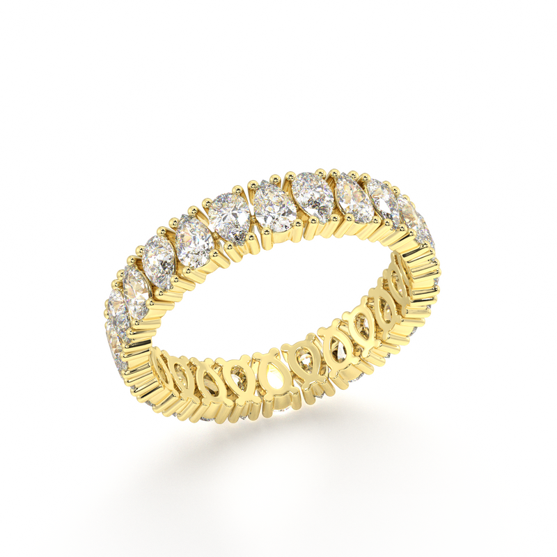 Petite Melrose Pear Classic Eternity Bands