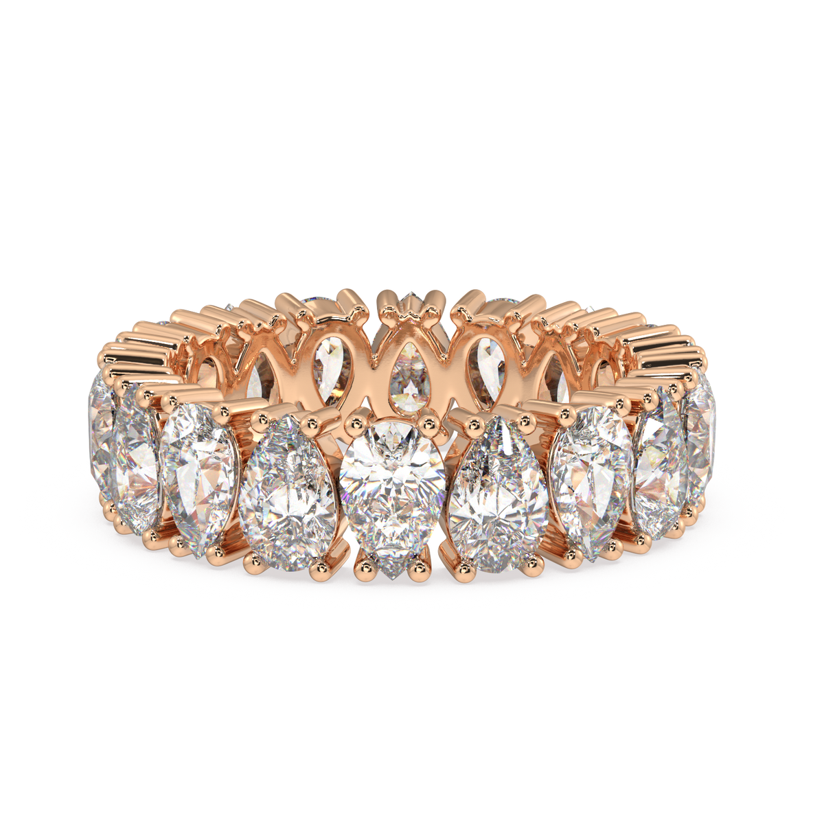 Melrose Pear Classic Eternity Bands - 6ct