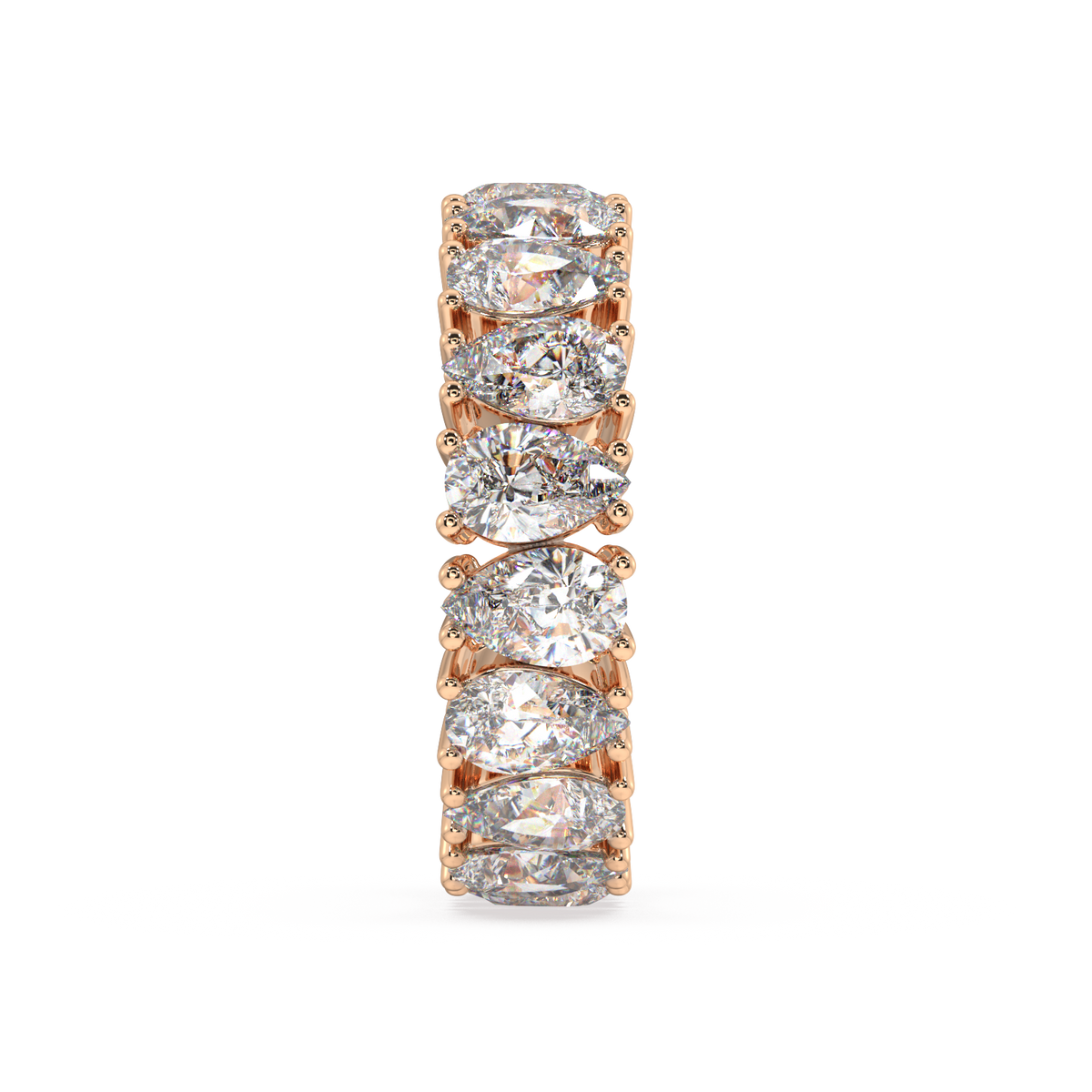 Melrose Pear Classic Eternity Bands - 6ct