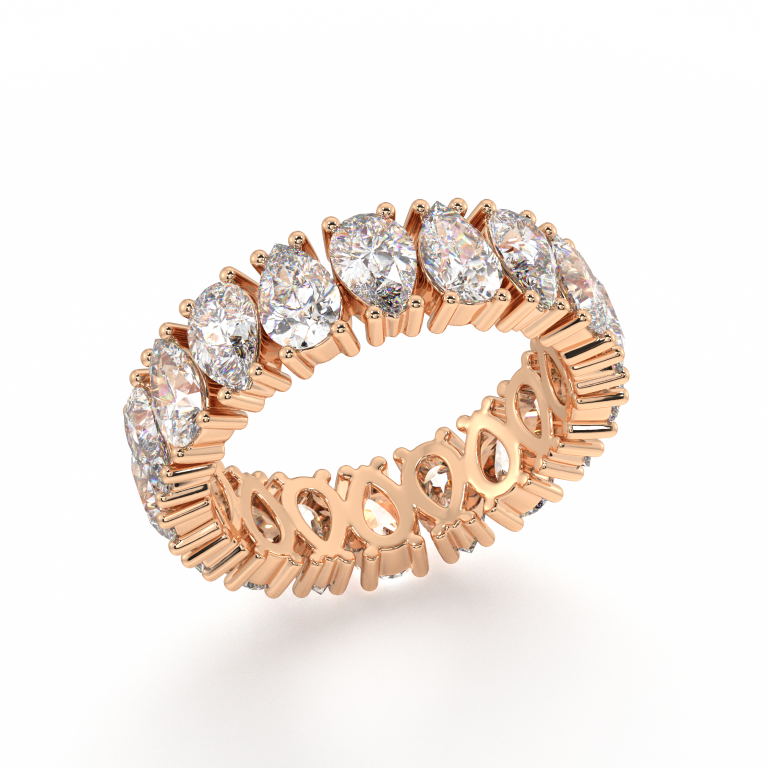 Melrose Pear Classic Eternity Bands - 6ct