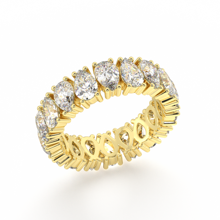 Melrose Pear Classic Eternity Bands - 6ct