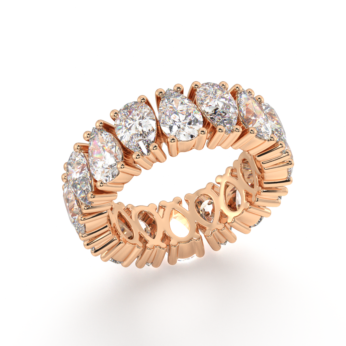 Melrose Pear Classic Eternity Bands - 8ct