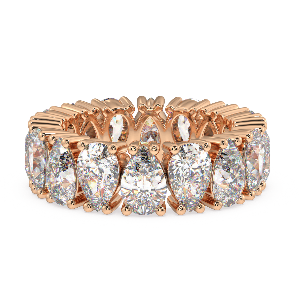 Melrose Pear Classic Eternity Bands - 8ct