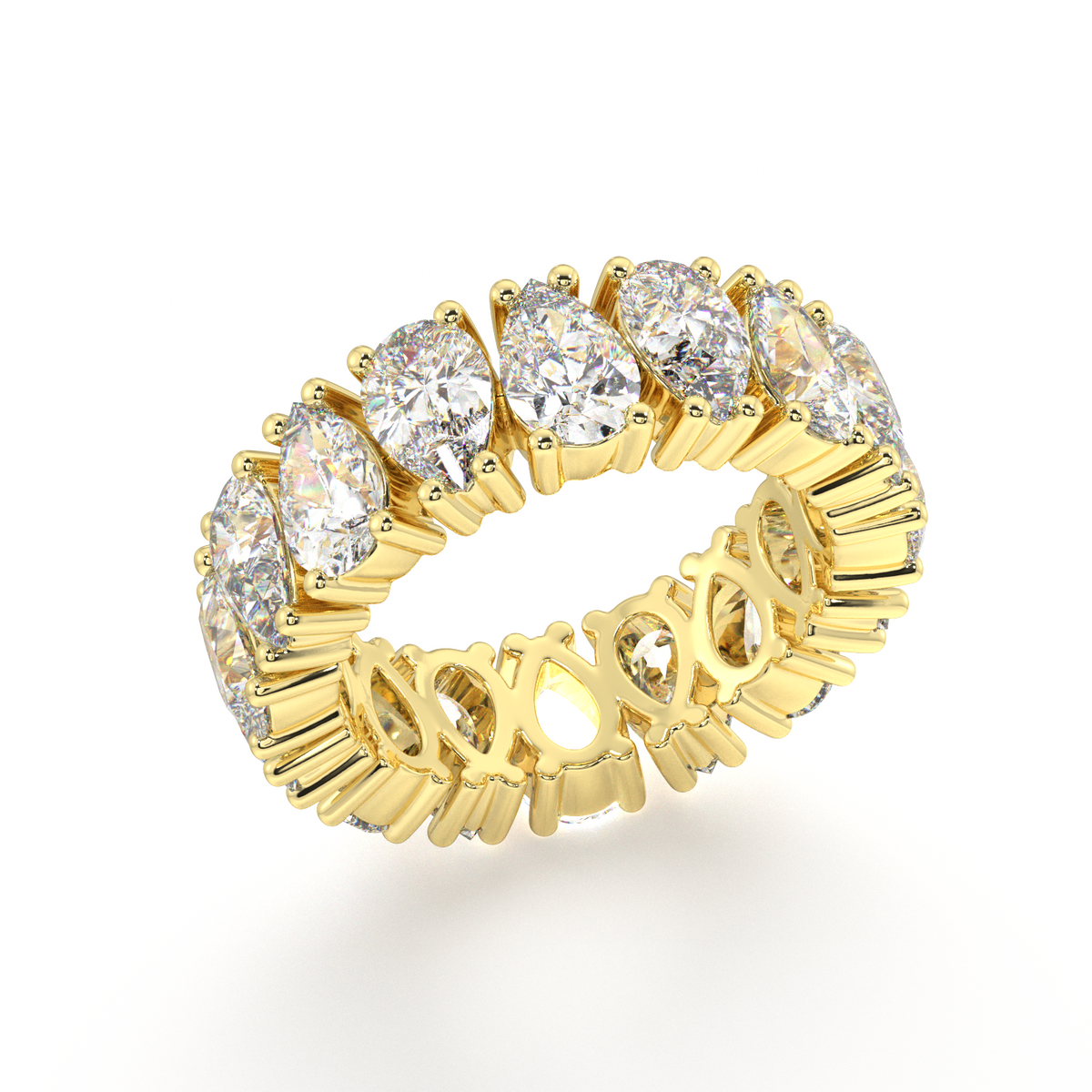 Melrose Pear Classic Eternity Bands - 8ct