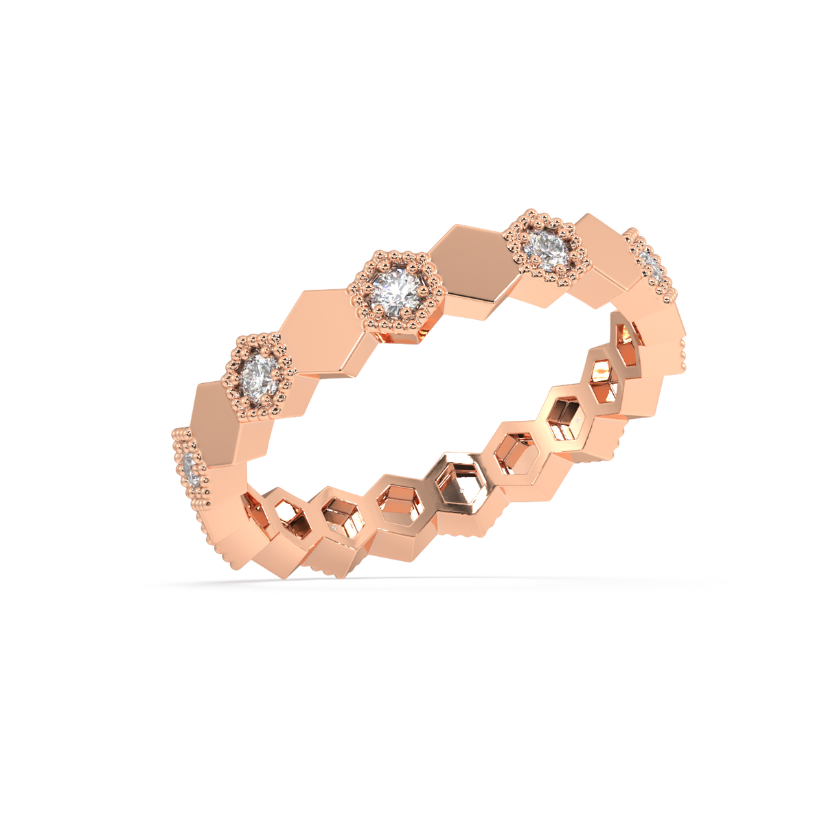 Cascade Round Diamond Ring