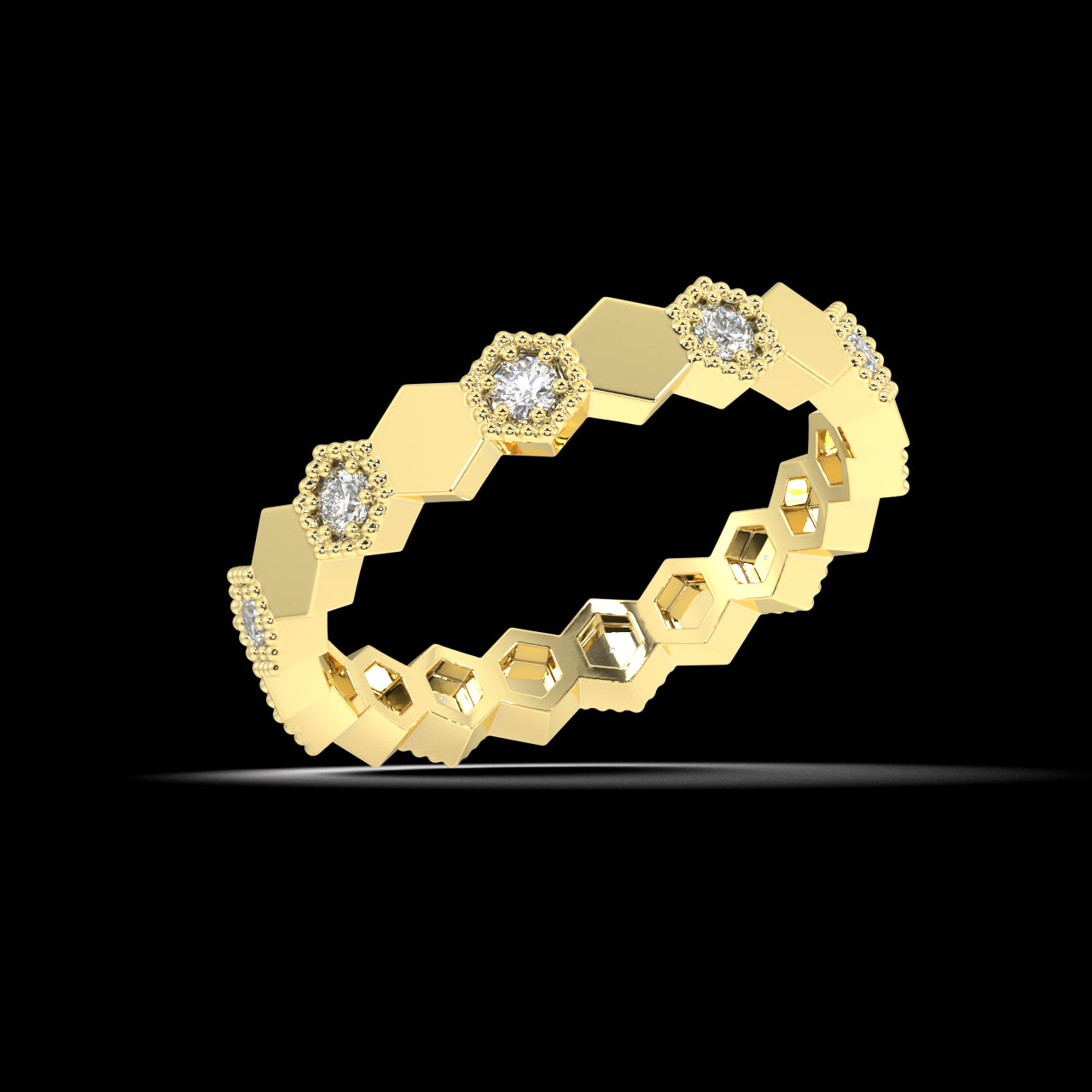 Cascade Round Diamond Ring