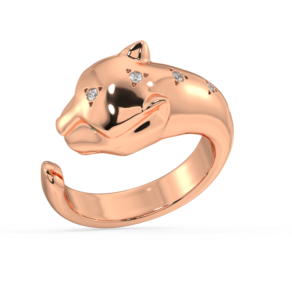 Feline Round Diamond Ring