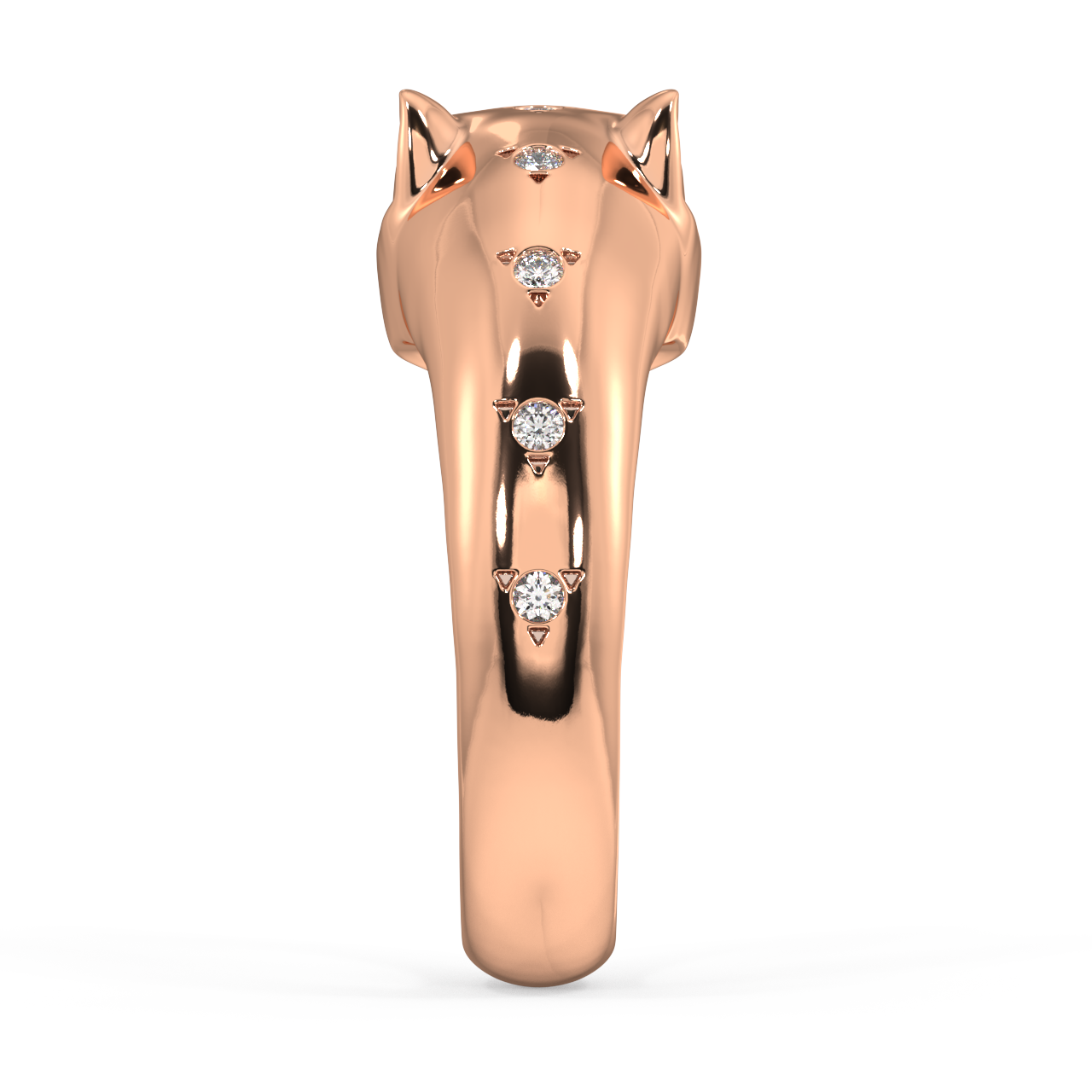 Feline Round Diamond Ring