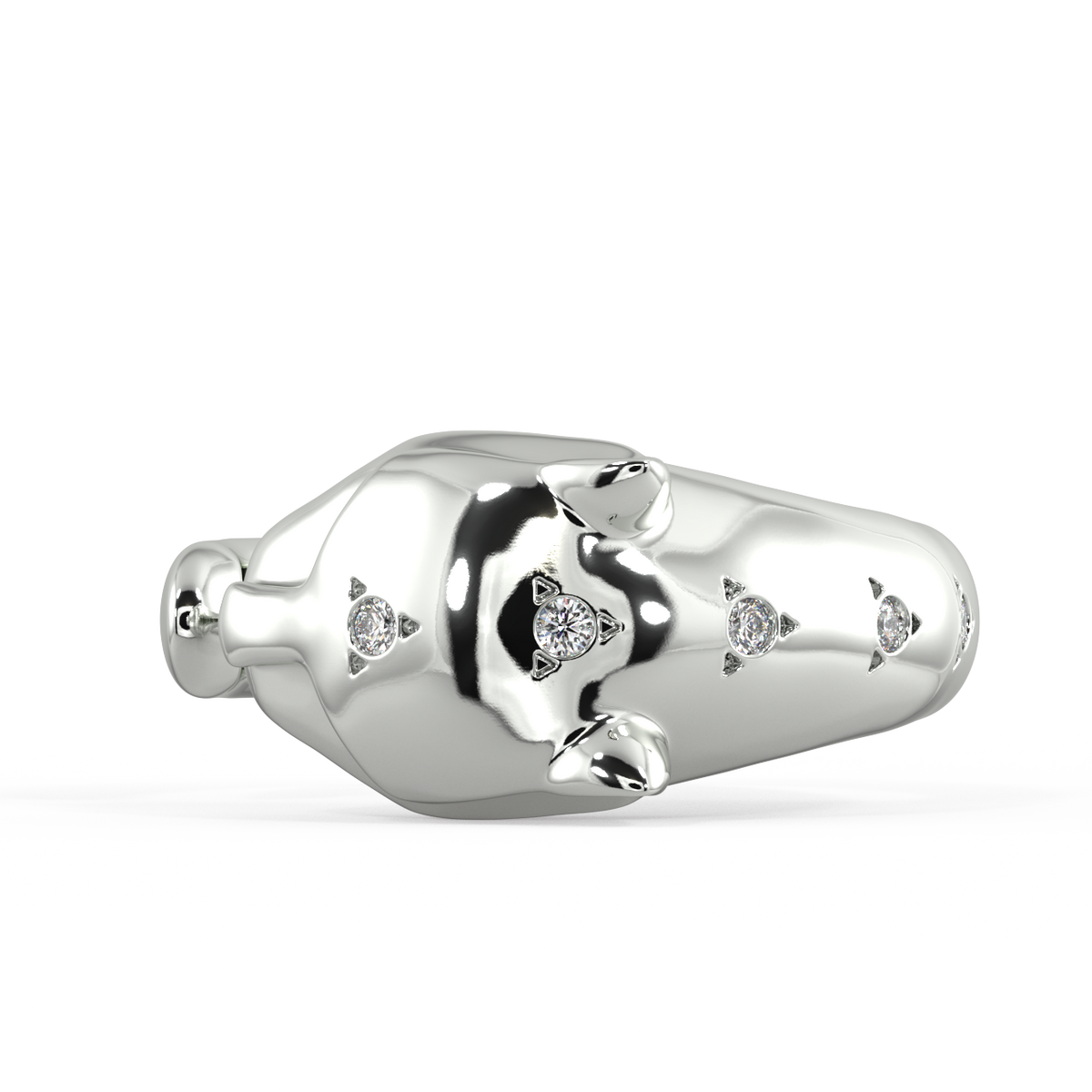 Feline Round Diamond Ring