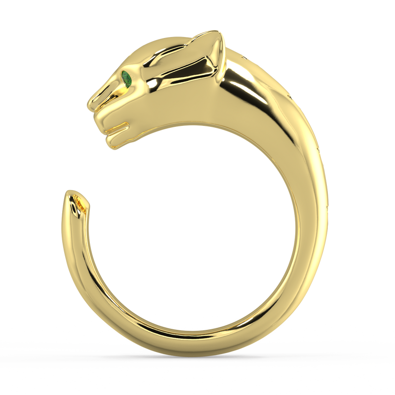 Feline Round Diamond Ring