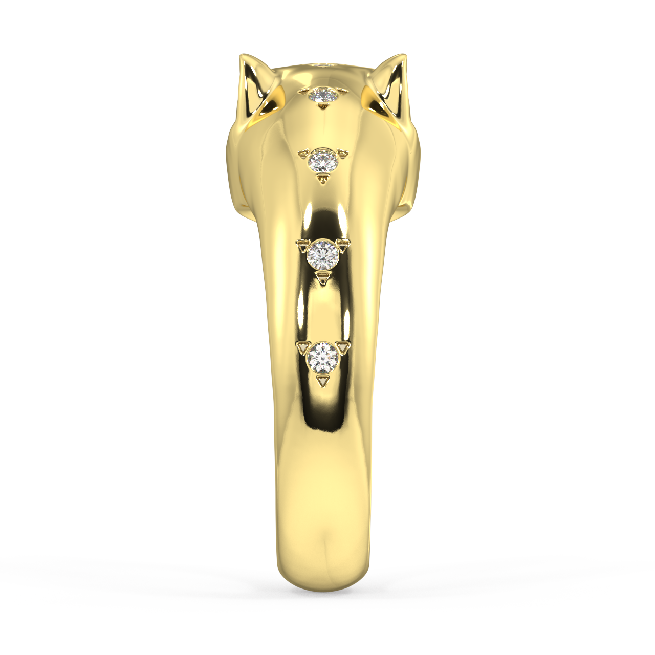 Feline Round Diamond Ring