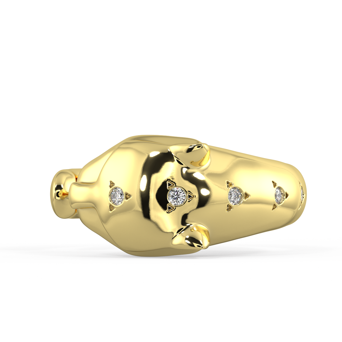 Feline Round Diamond Ring