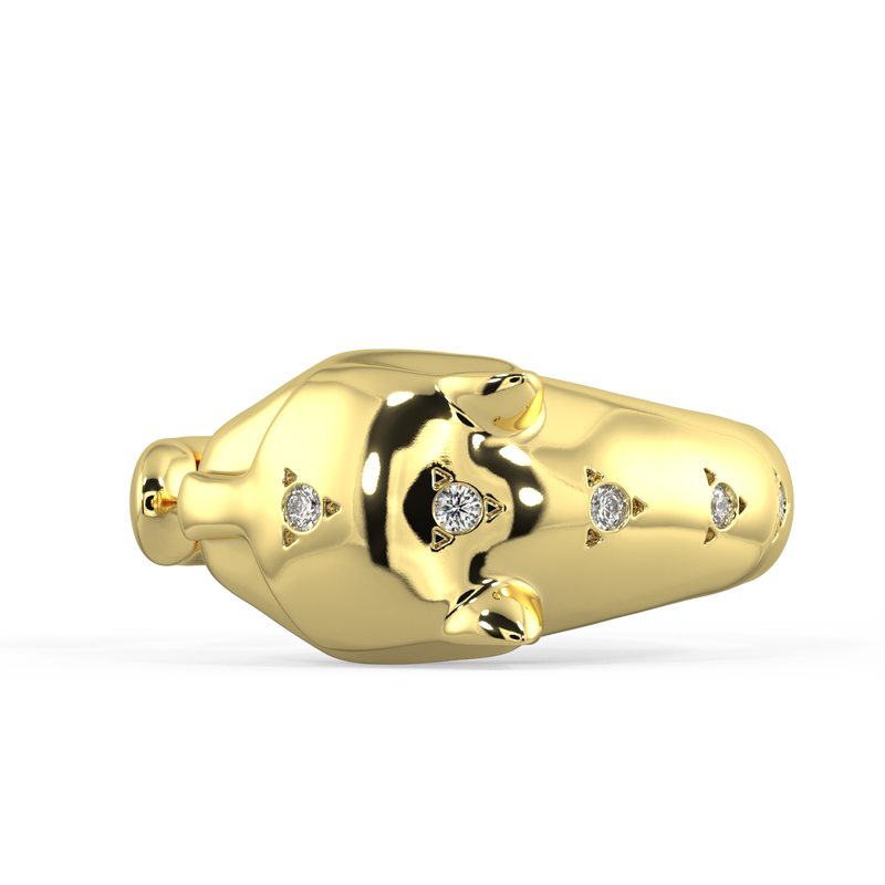 Feline Round Diamond Ring