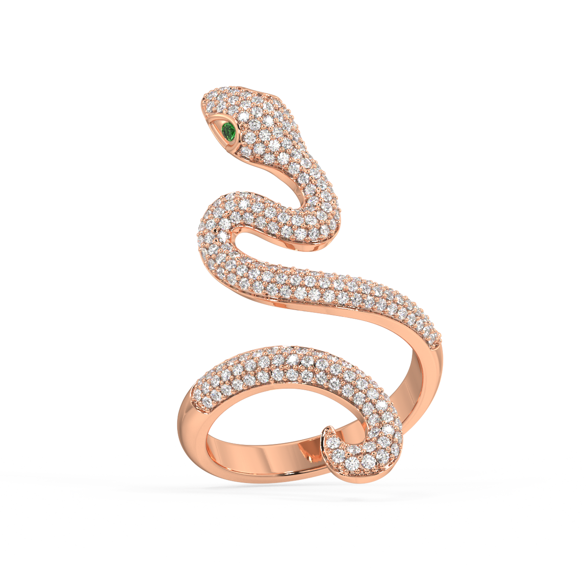 Gilded Serpent Round Diamond Ring