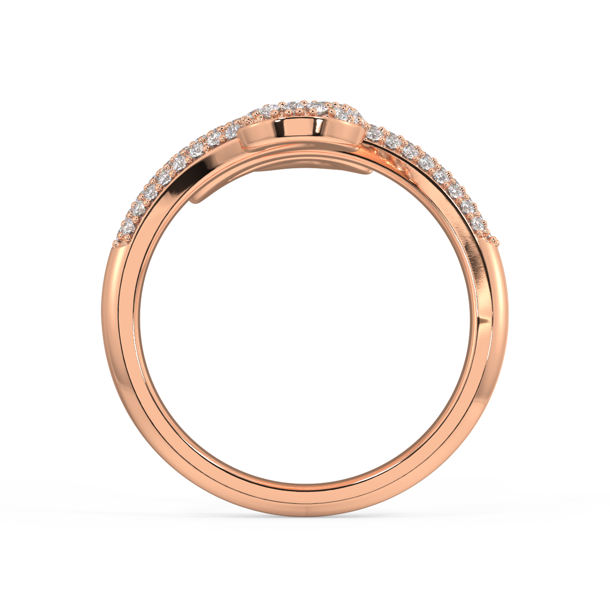 Gilded Serpent Round Diamond Ring