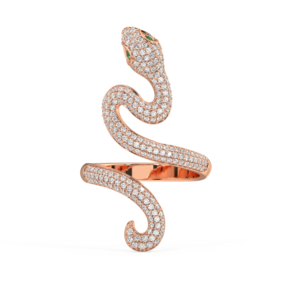 Gilded Serpent Round Diamond Ring