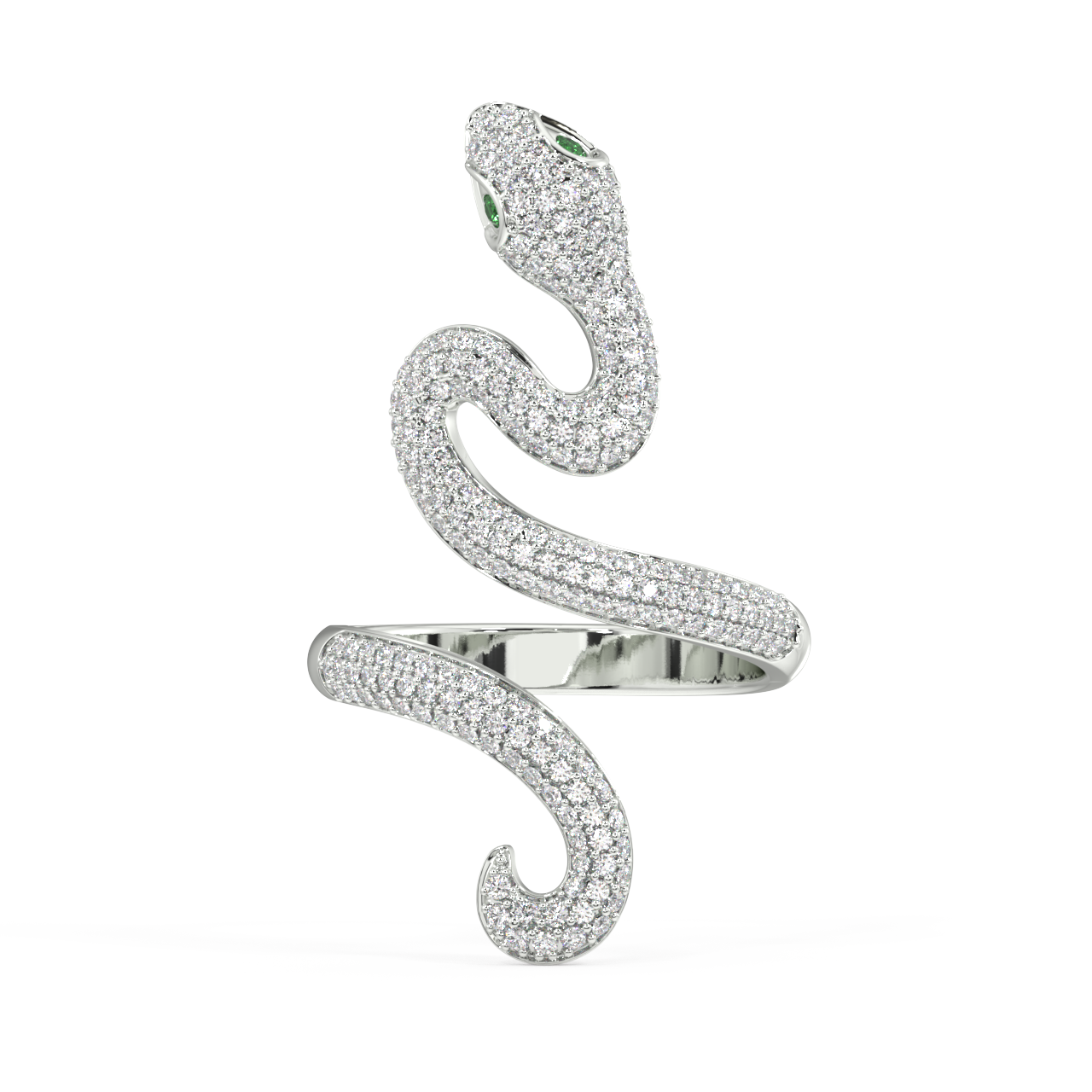 Gilded Serpent Round Diamond Ring