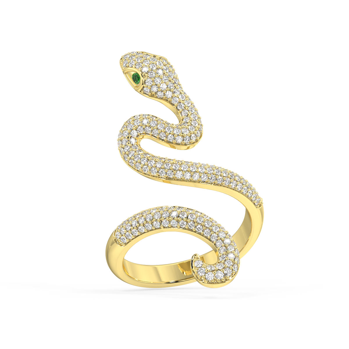 Gilded Serpent Round Diamond Ring