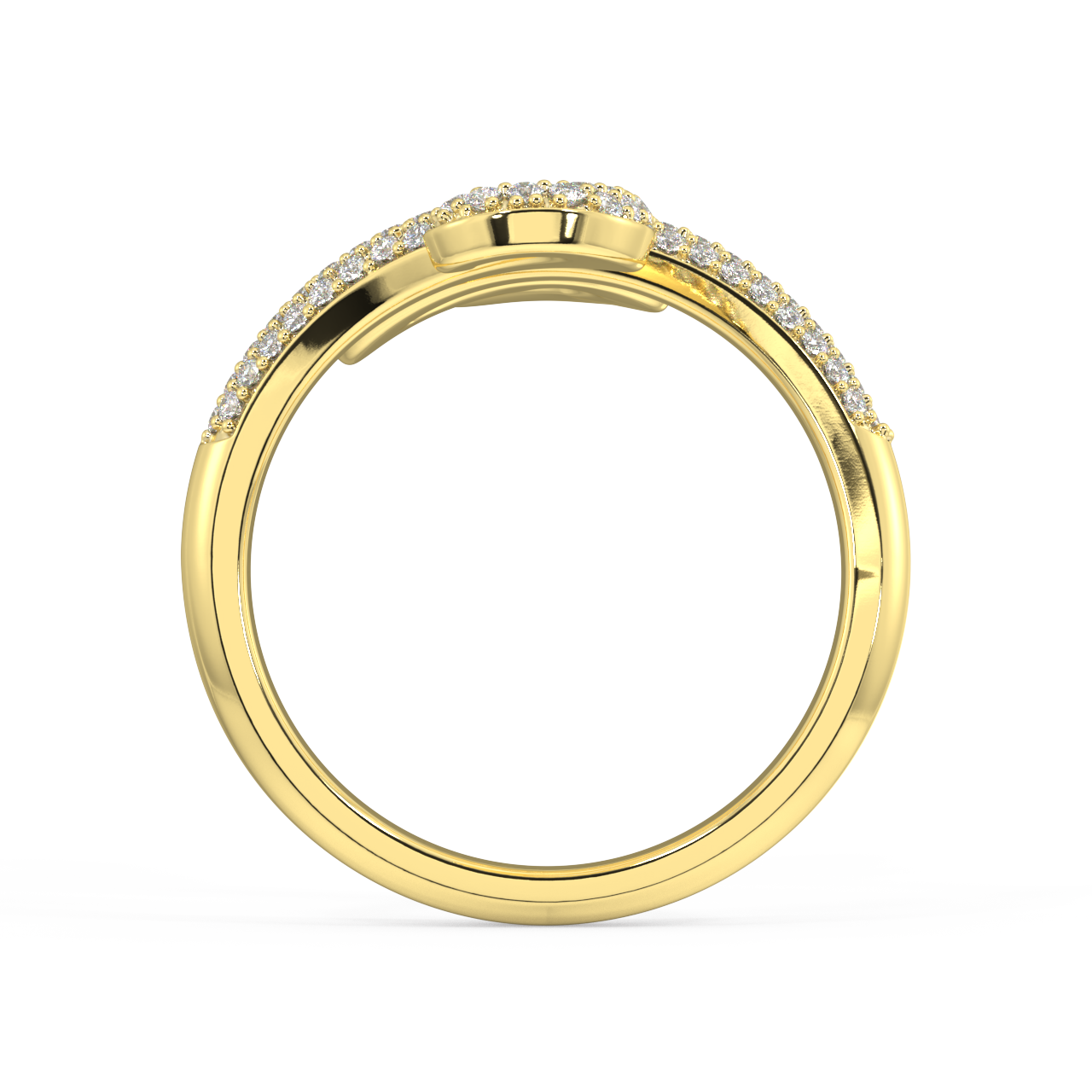 Gilded Serpent Round Diamond Ring