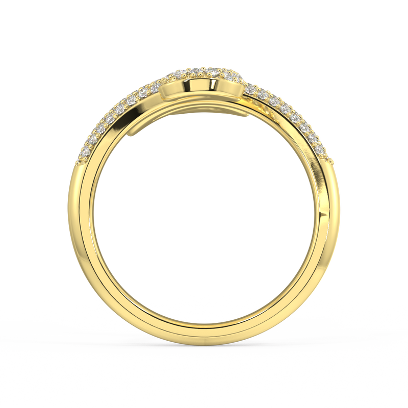 Gilded Serpent Round Diamond Ring