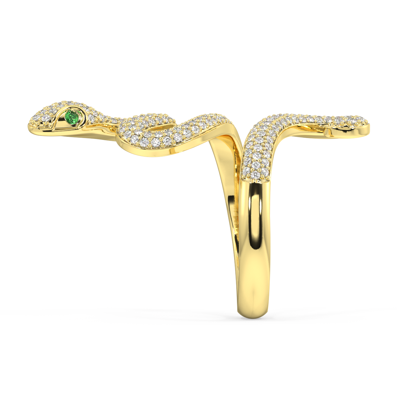 Gilded Serpent Round Diamond Ring