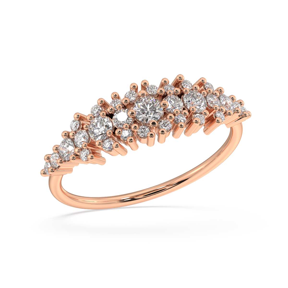 Coral Round Diamond Ring