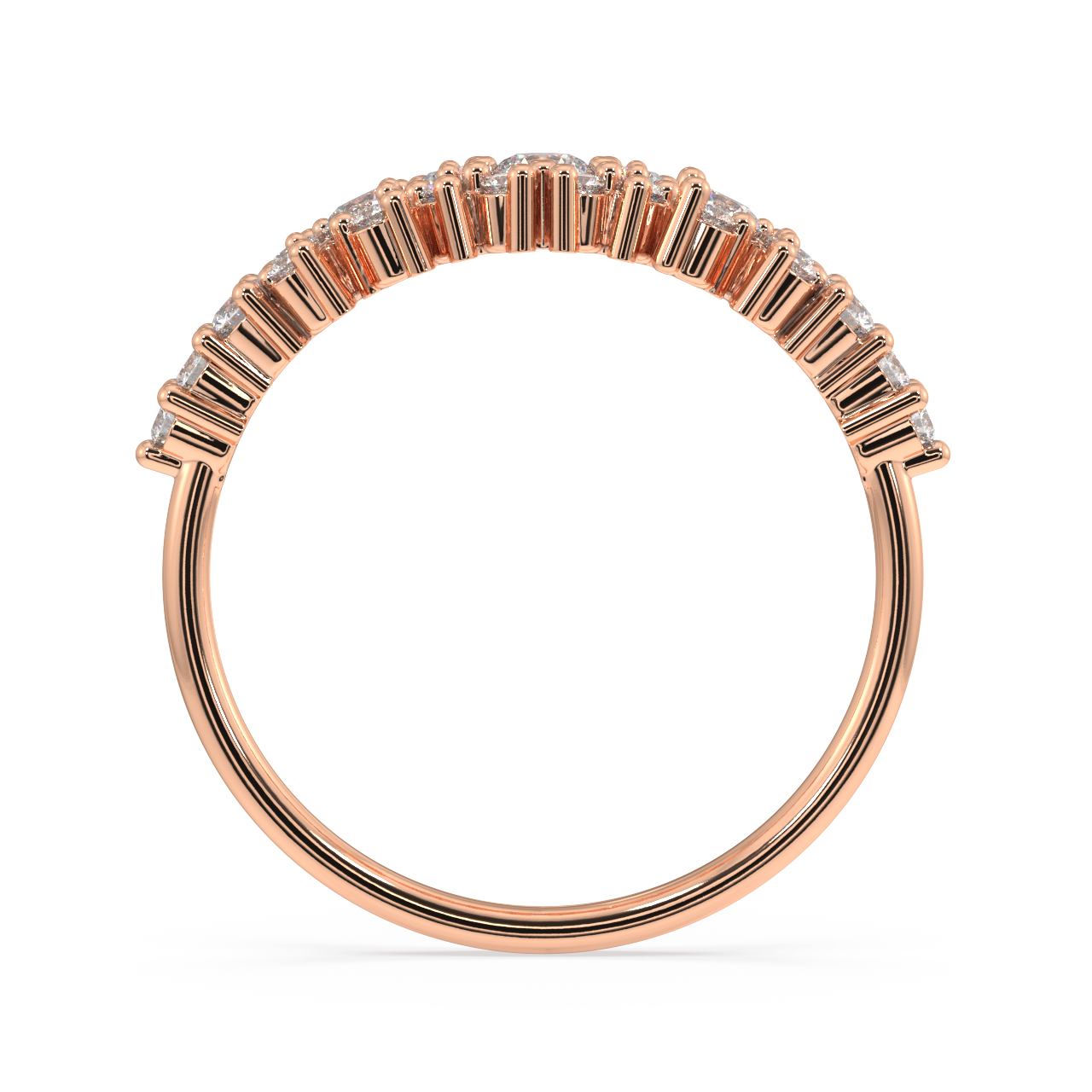 Coral Round Diamond Ring