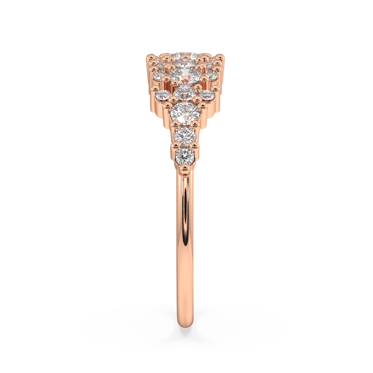 Coral Round Diamond Ring