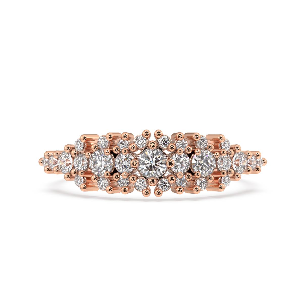 Coral Round Diamond Ring